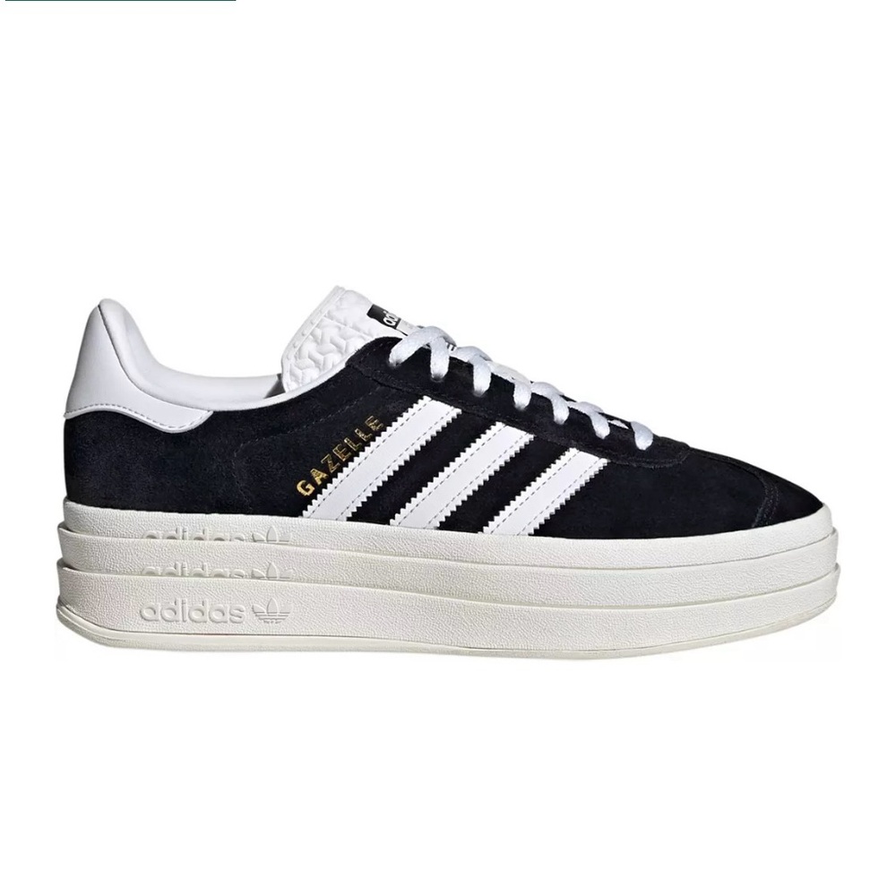 ADIDAS BLACK AND WHITE GAZELLE BOLD SIZE 7